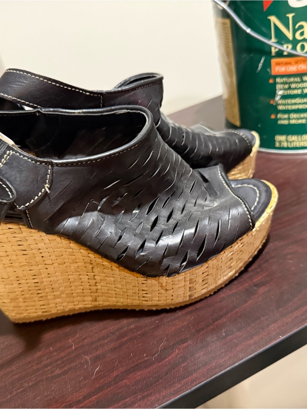 Italian made in Florence black wedges